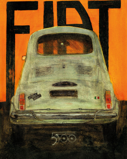 Vintage Fiat 500 art print
